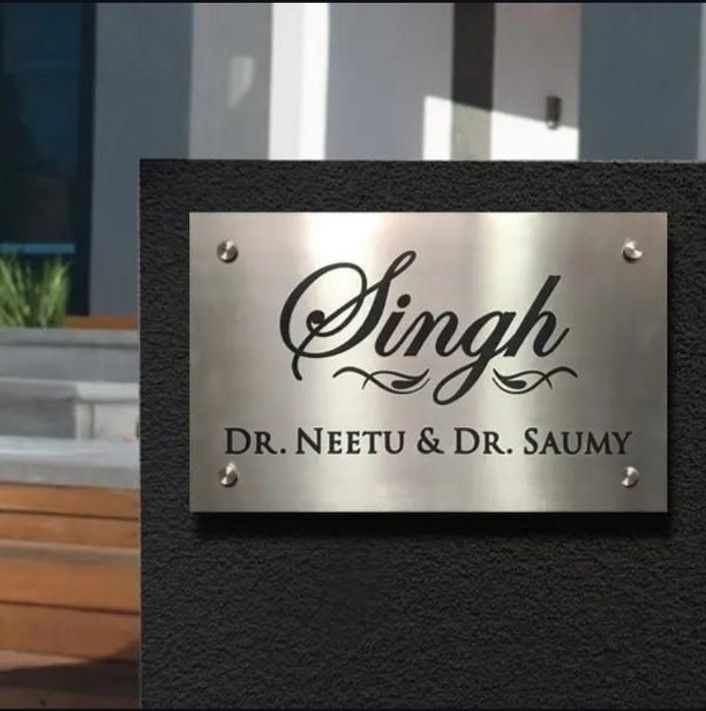 Etched stainless-steel name plate